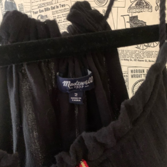 Madewell embroidered maxi black slit dress SZ Xs 2 - Picture 11 of 14
